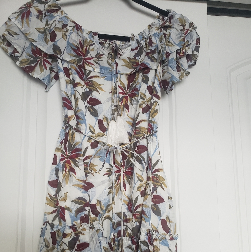 Entro Tropical Floral Off Shoulder Dress